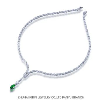 Pendant Necklace Wholesale Charms Necklaces Aquamarine Pendant Box Chain 925 Sterling Silver Necklace - Zhuhai Kirin Jewelry Co., Ltd. - China