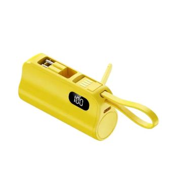 Built in Cable Type C 5000mAh Portable Fast Charger External Battery Mini Power Bank with Stand for iPhone - Shenzhen D-Wireless Co., Ltd - China