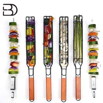 BBQ Nonstick Rotisserie Kabob Grilling Baskets for Vegetable Steak Meat Shrimp Chops Outdoor Kitchen Tools - Boundary Tools Co., Ltd. - China