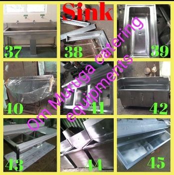 Matt Finish Single Bowl Stainless Steel Sink (24x18 Inch, 1.5mm) - Om Muruga Catering Equipments - India