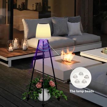 Holiday Outdoor Waterproof Solar Floor Lamps Indoor Courtyard Decorative Garden LED Solar Floor Light with Plant Stand - Anhui Baoyang Lighting Technology Co., Ltd. - China