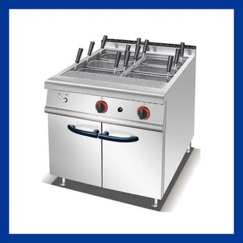 Um-Un-4 Kitchen Appliance Equipment Stainless Steel Commercial Stove Gas Double (2) -Tank 4 Baskets Pasta Cooker with Cabinet - Mep Kitcheneering Limited - China