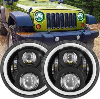 DOT Approved 7" Round Headlights with DRL Turning for Jeep Wrangler Jk Jku Cj Tj - Shenzhen Gluheit Technology - China