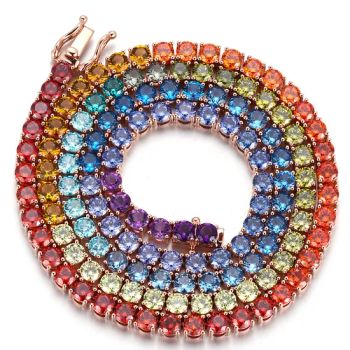 Luxury Lab Gemstone Colorful and Classic Custom Hip Hop Fashion Tennis Jewelry - Wuzhou Provence Jewelry Co., Ltd. - China