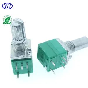 New and Original Customized 9mm Rk097 Vertical PCB Mount 1K 5K 10K 20K 50K 100K Rotary Switch Potentiometers with Center Click - Yuwah Electronics Limited - China