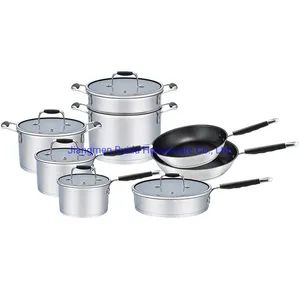 Stainless Steel Steamer Pots and Pans Cookware Sets with Induction Capsule Bottom - Jiangmen Ruida Metal Products Co., Ltd. - China