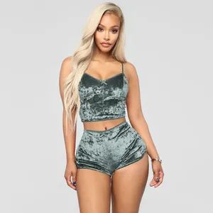 Night Wear Camisole Vest Women's Silk Sexy Two Piece Lingerie Sets - Putian GM Industry Co., Ltd. - China