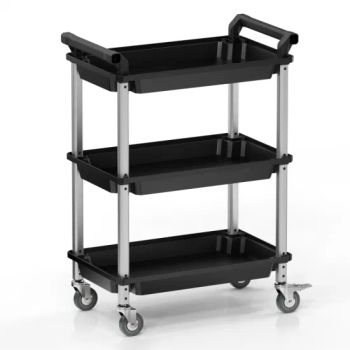 Customized Multi-Function 3 Tier Foldable Metal Storage Rolling Utility Cart with Wheels - Ningbo Jingyan Tools Co., Ltd. - China