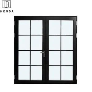 As2047 Australia Standard Exterior/Interior Main Wrought Iron Glass New Security Aluminium/Metal/Steel French Single Double Swing Doors Door - Guangzhou Henda Door and Window Co., Ltd. - China