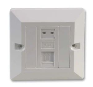 Cat5e CAT6 RJ45 Face Plate UK Type Single Dual Port Network Face Plate - Hangzhou Risingsun Cable Co., Ltd. - China