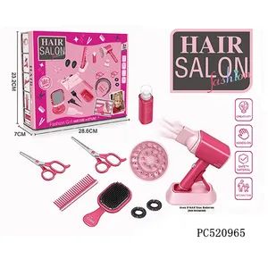 Pretend Play Preschool Educational Beauty Hair DIY Home Simulation Salon Hairdressing Tools Electric Hairdryer Set - Pretty Coast Plastic Toys Co., Ltd - China