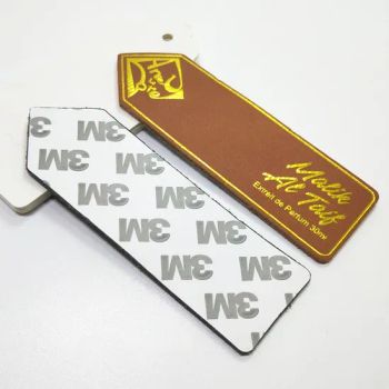 Hot Stamping PVC Leather Logo Label Tags with Double Faced Adhesive Tapes - Dongguan Bright Sea Industrial Co., Ltd. - China