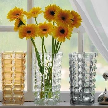Decorative Fashion Glass Flower Vase Golden Crystal Glass - Liling Chengyue Co., Ltd. - China