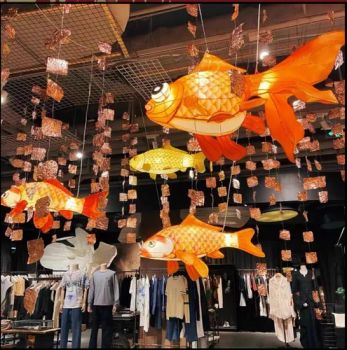Festival Decoration Fish Lantern Hand Painted LED Animal Fish Lanterns - Zhejiang Jingpu Crafts Co., Ltd. - China