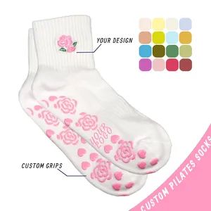 Crew Sports Design Wholesale Cotton Yoga Womens Cute Silicone Women Pilates Socks - Zhuji Juncai Knitting Co., Ltd. - China