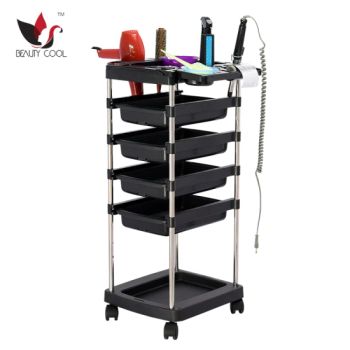 Plastic Black Salon Trolley Profession Hair Salon Furniture - Guangzhou Kuren Hairdressing Company Limited. - China