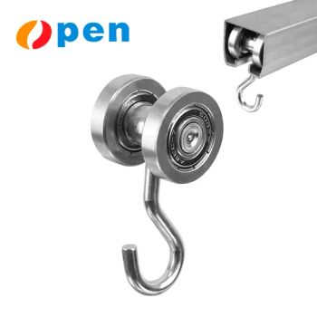 Steel Sliding Wheel Curtain Hook, Galvanized Steel Ball Bearing Swivel Rollers for Industrial Curtains - Zhejiang Open Electromechanical Technology Co., Ltd. - China