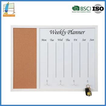 White Board Cork Board Combination Weekly Dry Erase Magnetic Memo Whiteboard Monthly Calendar Planner - QINGDAO OHSUNG STATIONERY CO., LTD. - China
