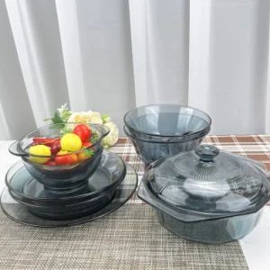 Solid Grey Color Glass Dinnerware Set Vajilla De crystal Vajilla De crystal Menaje - Ningbo U-Per Consumer Goods Co., Ltd. - China