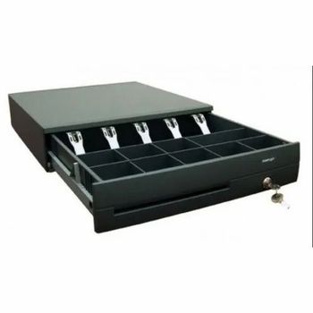 Posiflex CR-4000 Cash Drawer Color Black Brand Posiflex Compatibility USB Tray Type Seperate Trays Lock Position 4 - Solanki Enterprises - India