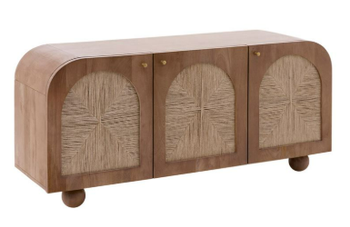 Sideboard cabinet. A stylish storage cabinet that combines natural cane weaving with solid wood craftsmanship. Designed - Farah - Indonesia