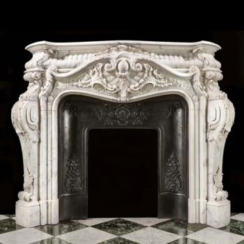 Home Decoration Hand Carving White Marble Stone Fireplace Mantel Sculptures - Shijiazhuang Yuanzhao Import & Export Co., Ltd. - China
