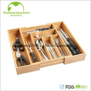 Kitchen Tableware Expandable Bamboo Cutlery Tray Drawer Organizer Utensils Bamboo Organizers Silverware Storage Box Multi-Use for Bathroom Makeup Office - NINGBO XUANHENG OUTDOOR & HOME APPLIANCES CO., LTD. - China