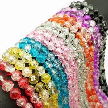 4/6/8/10mm Wholesale Cracked Glass Crystal Beads Losse Round Beads - Ningbo General Union Co., Ltd. - China