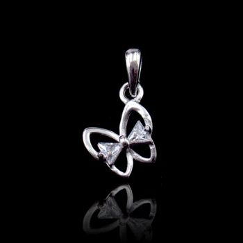 Romantic Butterfly Shape with Rosette Cubic Zirconia Pure 925 Silver Pendant for Gifts - Shenzhen Chenqi Limited - China