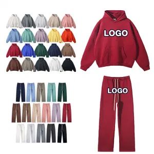 Custom Logo Tracksuit Sportswear Jogger Suits Unisex Sweatsuits Womens Heavyweight No Strings Sweatpants Hoodie and Pants Tracksuits Set for Men - Fushun Nxcaps Clothing Company Limited - China