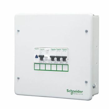 Schneider Mcb Distribution Boards Color White Brand Schneider Type of Box TPN Connection 6 Way Door Type Single Door Material Mild Steel - Awani Udyog Industries - India