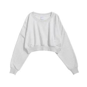 Pullover Crop Top Sports Wear Female Casual Round Collar Sweatshirts - Yancheng City Zhou Chi Imp. & Exp. Co. Ltd. - China