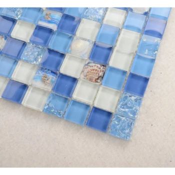 New Trend Decoration Glass Blue Mosaic Tiles Price in India Use Widely Usage Wall Color Mixed Shape Square Model NO. - Foshan Hanse Industrial Co., Ltd. - China