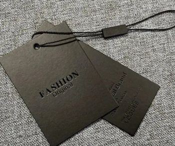Luxury Custom Embossed Hang Tags Black Cardboard Garment Labels Clothing Tags - Wenzhou Yigou Trading Co., Ltd - China