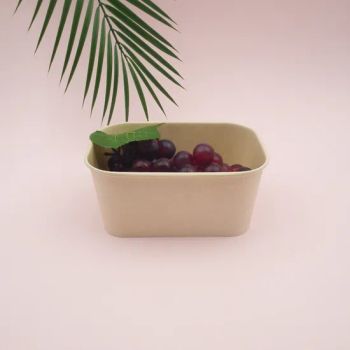 Wm1953 1000ml Water-Based Coated Rectangle Disposable Paper Bowl Eco Friendly Disposable Rectangular Square Kraft Paper Salad Bowl Take Away Food Container - Xiamen Wei Mon Environmental Materials Co., Ltd. - China