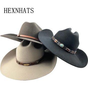 Custom Fashion 100% Australian Wool Felt Cowboy Hats for Western Cowboy Hat - Baoding Hexin Imp. & Exp. Trading Co., Ltd. - China