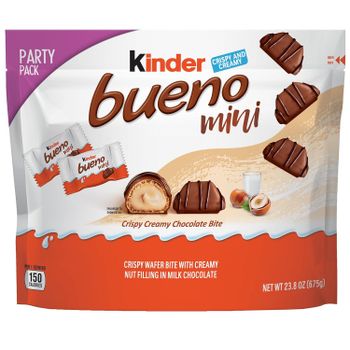 Kinder Bueno Mini Chocolate Bites with Crispy Wafer and Hazelnut Cream, Individually Wrapped, Party Pack, 23.8 oz - Smart Agri GmbH - Germany