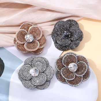 Crystal Patches, 3D Rhinestone Flower Patches, Shoes, DIY Decorative Stickers, Sewn Fabrics Accesorios Para Zapato De Mujer - Dongguan Qingyu Shoe Material Co., Ltd - China