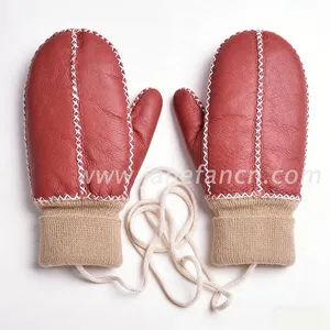 Eco-Friendly Warm Sheepskin Shearling Fur Mitten Kids Cute Winter Gloves Baby Mittens - Shijiazhuang Janefan Import and Export Trade Co., Ltd. - China