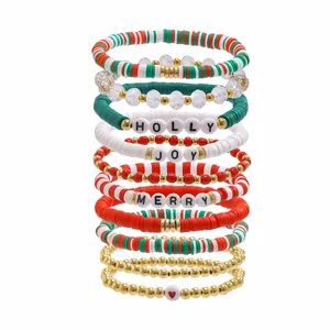 Christmas Decoration Clay Bead Acier Inoxydable Chain Women Holiday Gift Snowman Elk Tree Fashion Jewelry Bracelets Bangle - Ningbo General Union Co., Ltd. - China