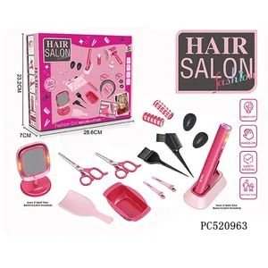Pretend Play Preschool Educational Beauty Hair DIY Home Simulation Salon Hairdressing Tools Electric Hairdryer Set - Pretty Coast Plastic Toys Co., Ltd - China