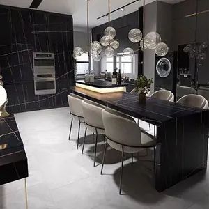 China Factory Black Marble Countertop/Table/Cupboard/Desk Quartz Stone Sintered Slab - FOSHAN KENT CERAMICS CO., LTD. - China