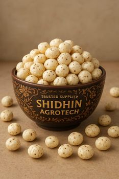 Makhana (Fox Nuts) Gluten Free Yes Fat Content Low Calorie Count Low Fiber Content High Vegan Friendly Yes Protein Content High - Shidhin Agrotech LLP - India