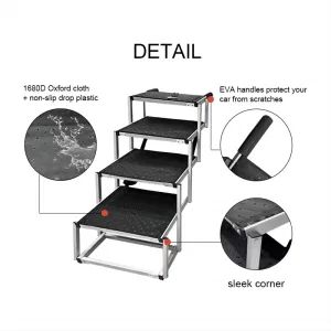 Outdoor Non-Slip Pet Dog Folding Steps for SUV Dog Car Stairs Portable Steel Dog Ramp - Global Custom Solutions Co.,Ltd - China