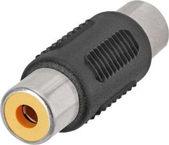 Black Female RCA AV Cable Coupler Adapter, For Electronic Instruments, Plastic And Stainless Steel - Tiger Sporty Shop - India