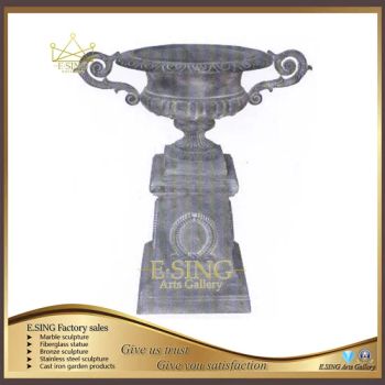 Large Outdoor Indoor Metal Flower Pots Planters Urn Antique Cast Iron Garden Flowerpot - Tianjin Esing Arts Gallery Co., Ltd. - China