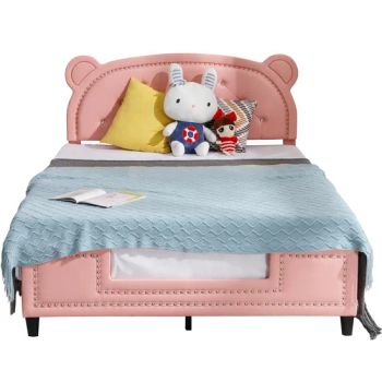 Twin Bed Frames for Kids, Faux Leather Upholstered Bed Frame with Bear Ears Headboard - FOSHAN YEXUAN FURNITURE MANUFACTURE CO.LTD - China