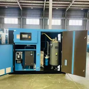 Stationary 75kw Screw Compressor AC Power 380V Air Cooled Low Noise Fixed Configuration Lubricated Engine Motor Gear Bearing - Muqi Air Compressor Co., Ltd. - China