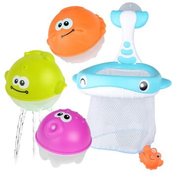 Summer Bathroom 4 Water Spray Balls Shower Water Spray Water Play Set Fishing Net Bath Toy - Shantou Twinkle Toys Co.,Ltd. - China