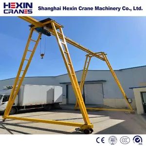 China Factory Material Lifting Equipment 1/2/3/4/5/6/7/8/9/10 Ton Mobile Gantry Crane Rubber Tyred Portal Crane for Construction Site - Shanghai Hexin Crane Machinery Co., Ltd. - China